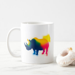 Taza De Café Pinza minimalista Rhinoceros Silhouette