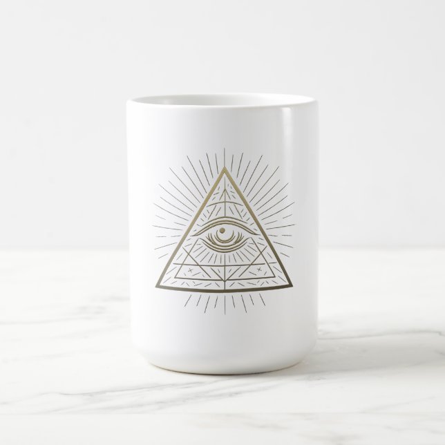 Taza De Café Pirámide mística — Emblema del ojo de la providenc (Centro)