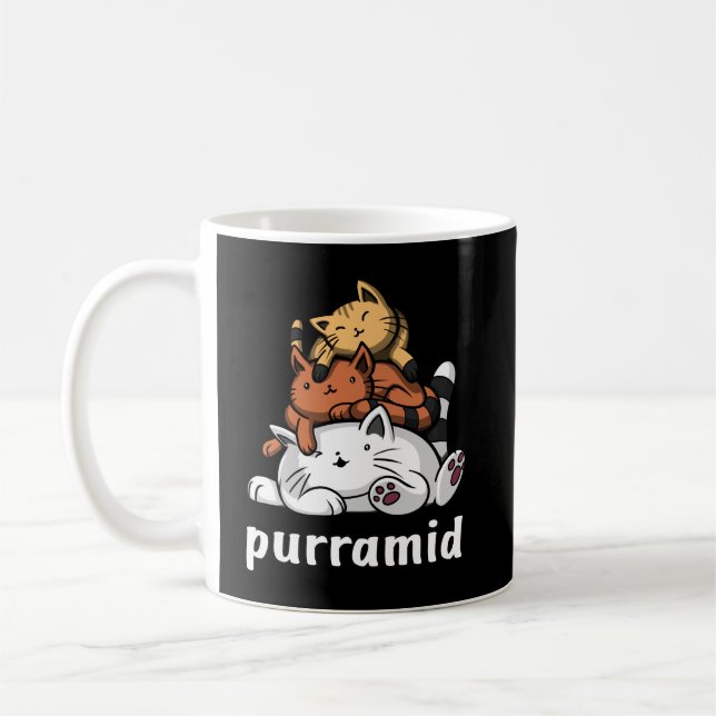 Taza De Café Pirámides de gatos purramidas, gatito (Izquierda)