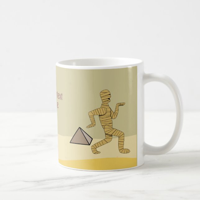 Taza De Café Pirámides egipcias de la momia del dibujo animado (Derecha)