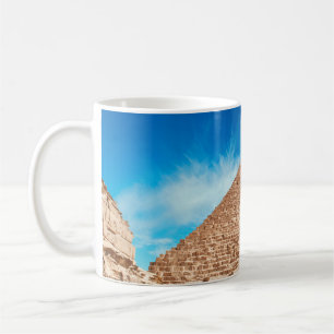 Taza De Café Pirámides en giza antigua, antigüedades, arqueolog