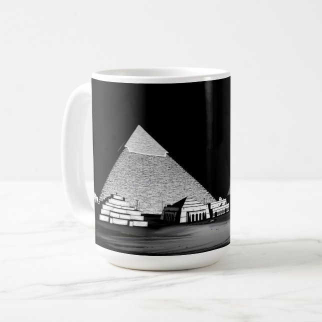Taza De Café Pirámides negras y blancas (Anverso izquierdo)