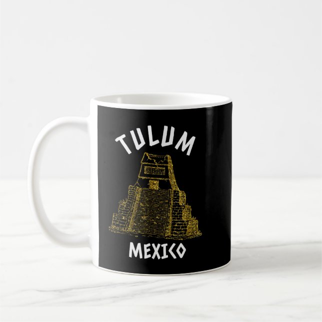 Taza De Café Pirámides y ruinas mayas Vacaciones en Tulum Mexic (Izquierda)
