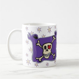 Taza De Café Pirata: Bandera de los huesos del cráneo y de la