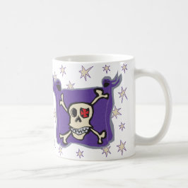 Taza De Café Pirata: Bandera de los huesos del cráneo y de la