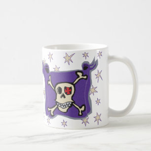 Taza De Café Pirata: Bandera de los huesos del cráneo y de la
