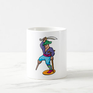 Taza De Café Pirata con Pierna de Palo y Espada