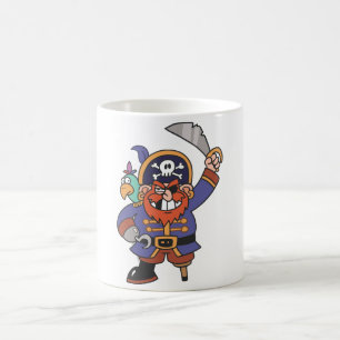 Taza De Café Pirata del jengibre con el loro