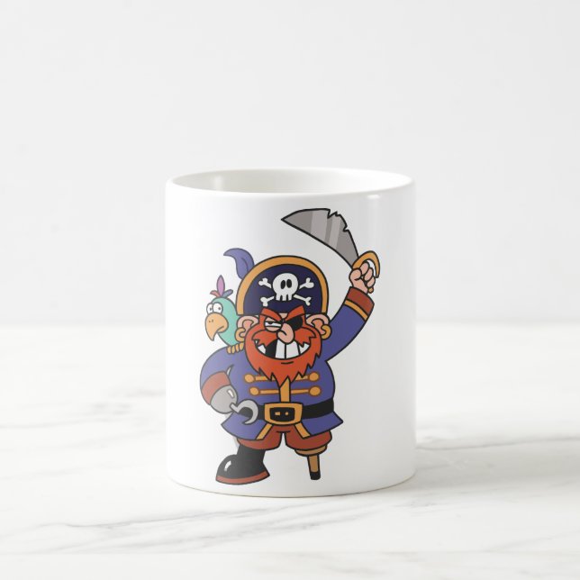 Taza De Café Pirata del jengibre con el loro (Centro)