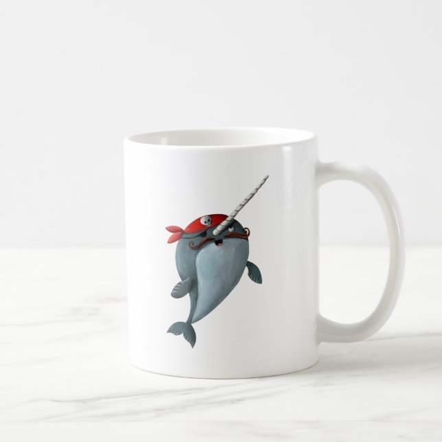 Taza De Café Pirata lindo Narwhal (Derecha)