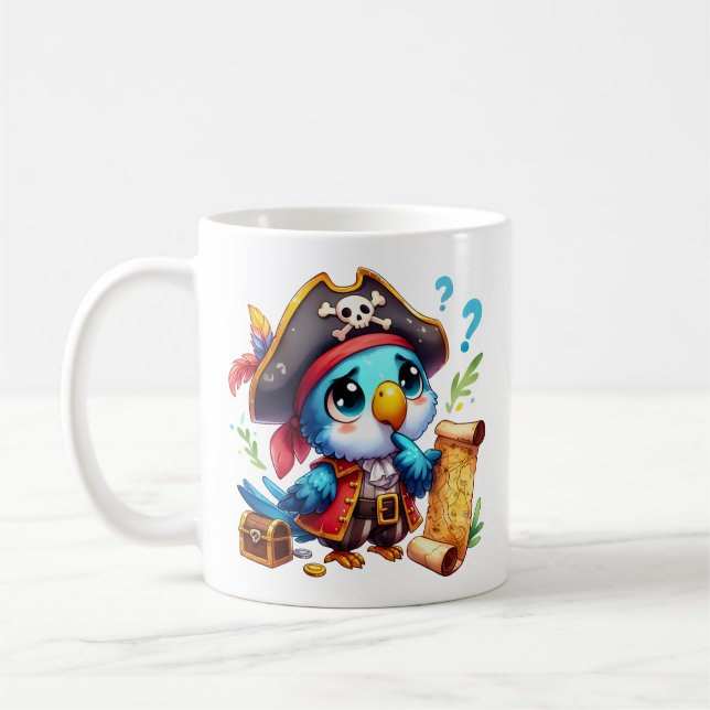 Taza De Café Pirate Parrot Cute Adventure Art (Izquierda)