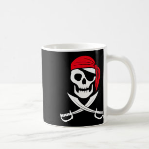 Taza De Café Pirate Skull Red Bandana Sword Costume Regalo