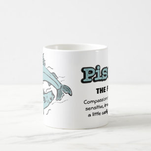 Taza De Café Pisces El signo del agua de los peces atragantado 