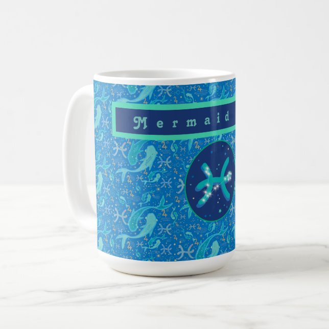 Taza De Café Pisces Modern Personalized Coffee Mug (Anverso izquierdo)