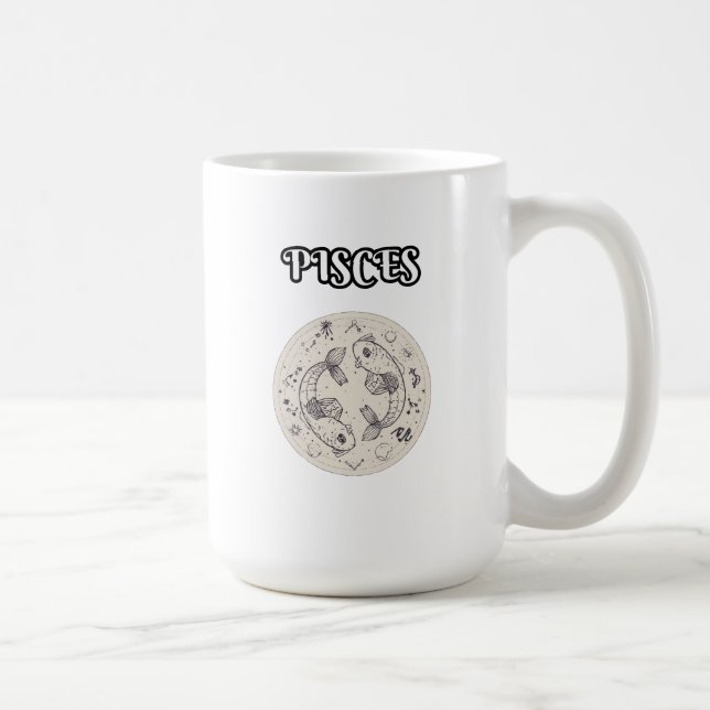 Taza De Café pisces zodiac (Derecha)