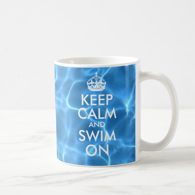 Taza De Café Piscina azul Agua Manténgase tranquilo y nadando (Derecha)
