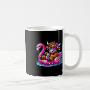 Taza De Café Piscina Highland Cow Flamingo Float Summer Hawaii