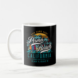 Taza De Café Pismo Beach California Sun Sand Surf Palm Trees