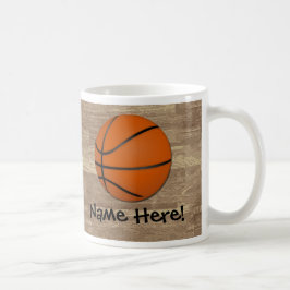 Taza De Café Piso personalizado de madera del baloncesto