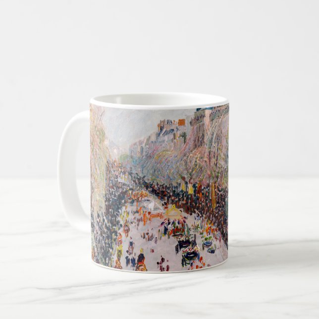 Taza De Café Pissarro - Montmartre, Mardi Gras en el Boulevard (Anverso izquierdo)