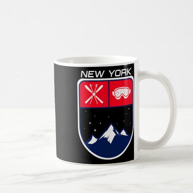 Taza De Café Pista de esquí de montaña de Nueva York Goggle Po (Derecha)