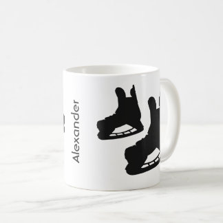 Taza De Café Pista de pato de hockey sobre hielo en blanco negr