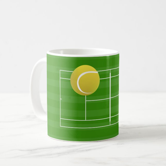 Taza De Café Pista de tenis y póster de baloncesto del TENIS (Anverso izquierdo)