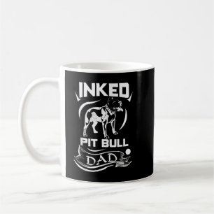 Taza De Café Pit Bull Dad con tinta - Camiseta PitBull para hom