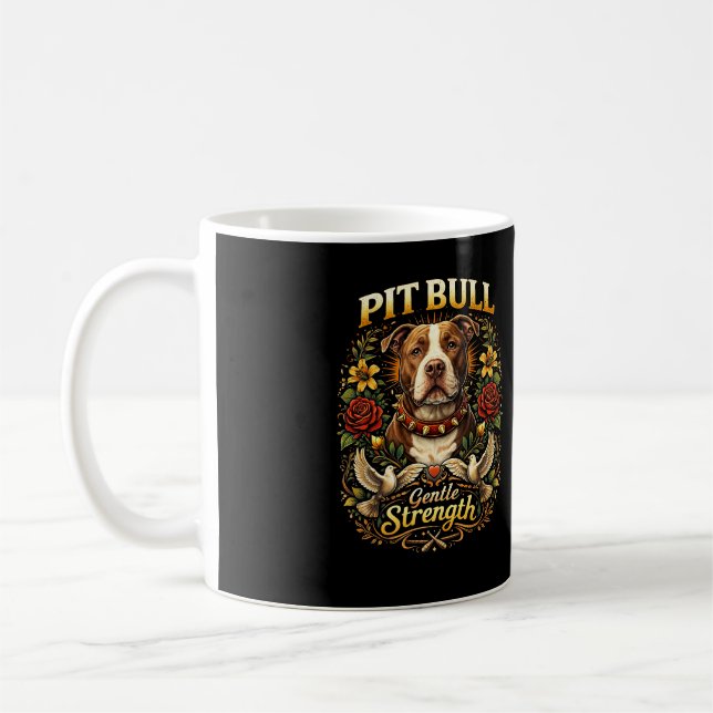 Taza De Café Pit Bull: Fuerza Suave (Izquierda)