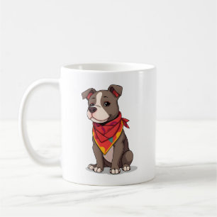 Taza De Café Pitbull Adorable con Pañuelo Gif para Amantes de l