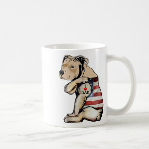 Taza De Café Pitbull amo a papá tatuaje día del padre 