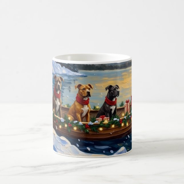 Taza De Café Pitbull Christmas Boat Holiday (Centro)