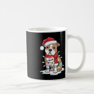 Taza De Café Pitbull Christmas Tree Cute Santa Hat Ilumina Navi