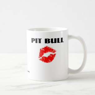 Taza De Café Pitbull con el lápiz labial - LA ORIGINAL