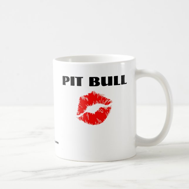 Taza De Café Pitbull con el lápiz labial - LA ORIGINAL (Derecha)