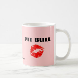 Taza De Café Pitbull con el lápiz labial - LA ORIGINAL