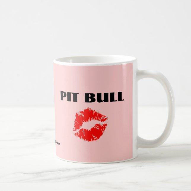 Taza De Café Pitbull con el lápiz labial - LA ORIGINAL (Derecha)
