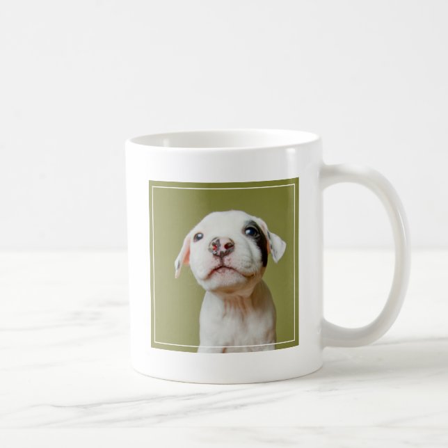 Taza De Café Pitbull con el ojo manchado negro (Derecha)