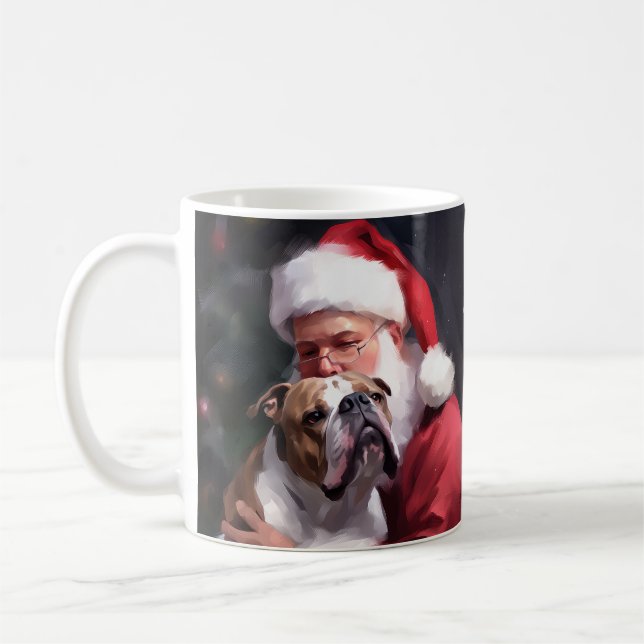 Taza De Café Pitbull Con Navidades Festividades De Santa Claus (Izquierda)