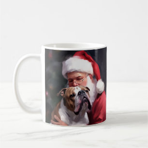 Taza De Café Pitbull con Santa Claus Festivo de Navidad