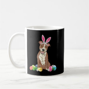Taza De Café Pitbull Dog Easter Day Bunny Eggys Pascua B