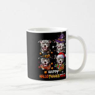 Taza De Café Pitbull Dog Hallothanksmas Halloween Día de Acción