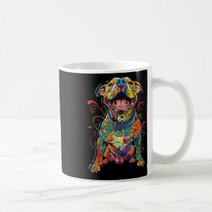 Taza De Café Pitbull Dog Tattooed Colorful Tattooed Dog Mom