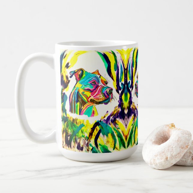 Taza De Café Pitbull Love Mug (Con donut)
