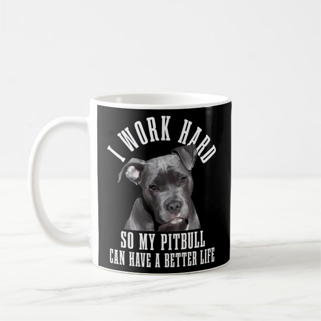 Taza De Café Pitbull Mom Dog Dad Pitbull (Izquierda)
