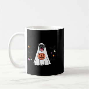 Taza De Café Pitbull Negro Boo Fantasma Amante de Perros Feliz 