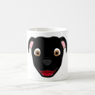 Taza De Café Pitbull negro hace frente