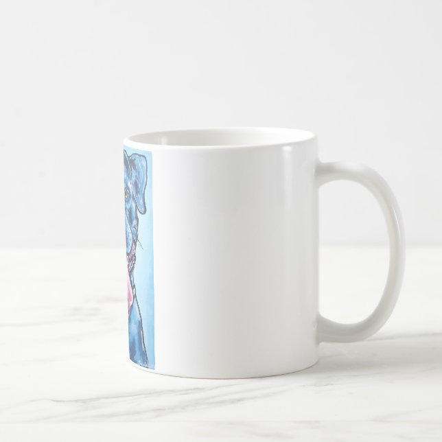 Taza De Café Pitbull sospechado azul (Derecha)