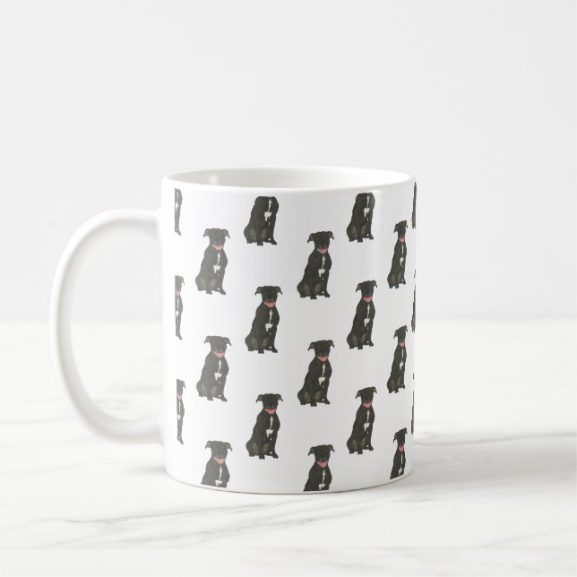 Taza De Café Pitbull Staffy (negro) (Izquierda)