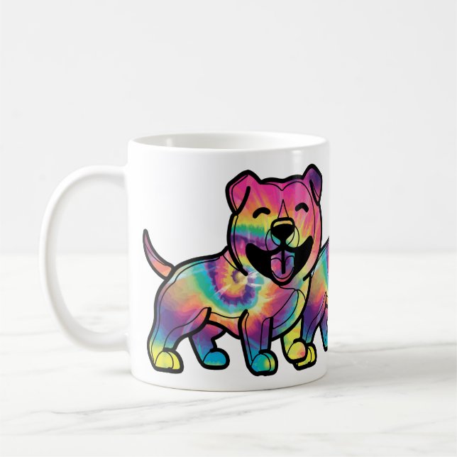 Taza De Café Pitbull Tie Dye (Izquierda)
